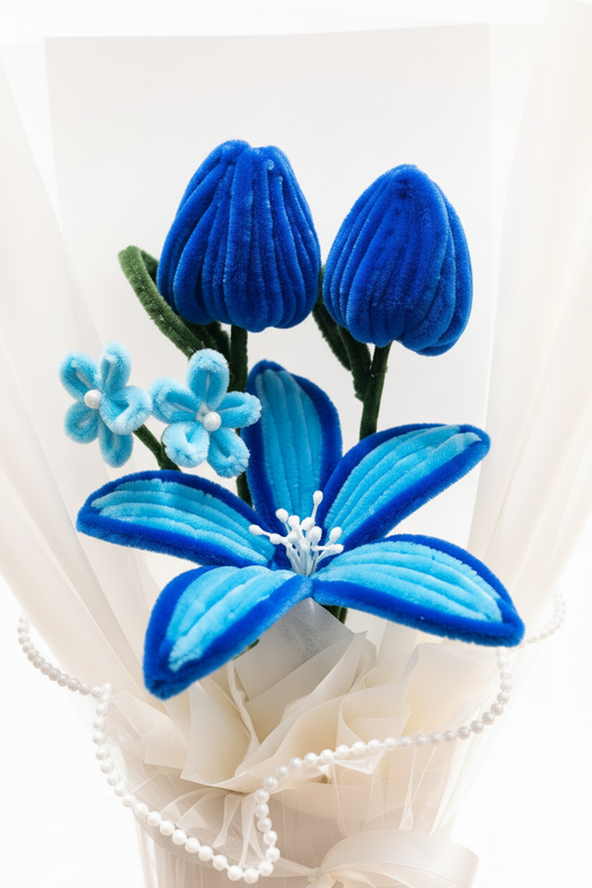 Blue Tulip Bouquet - Flower Close-Up
