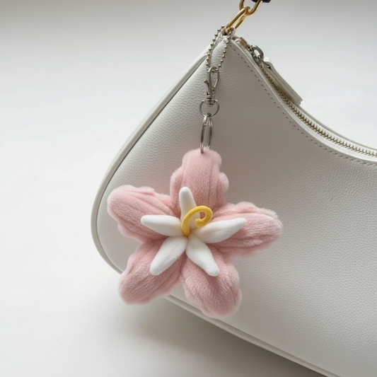 Blossom Charm Keychain | Soft Plush Flower Bag & Key Accessory