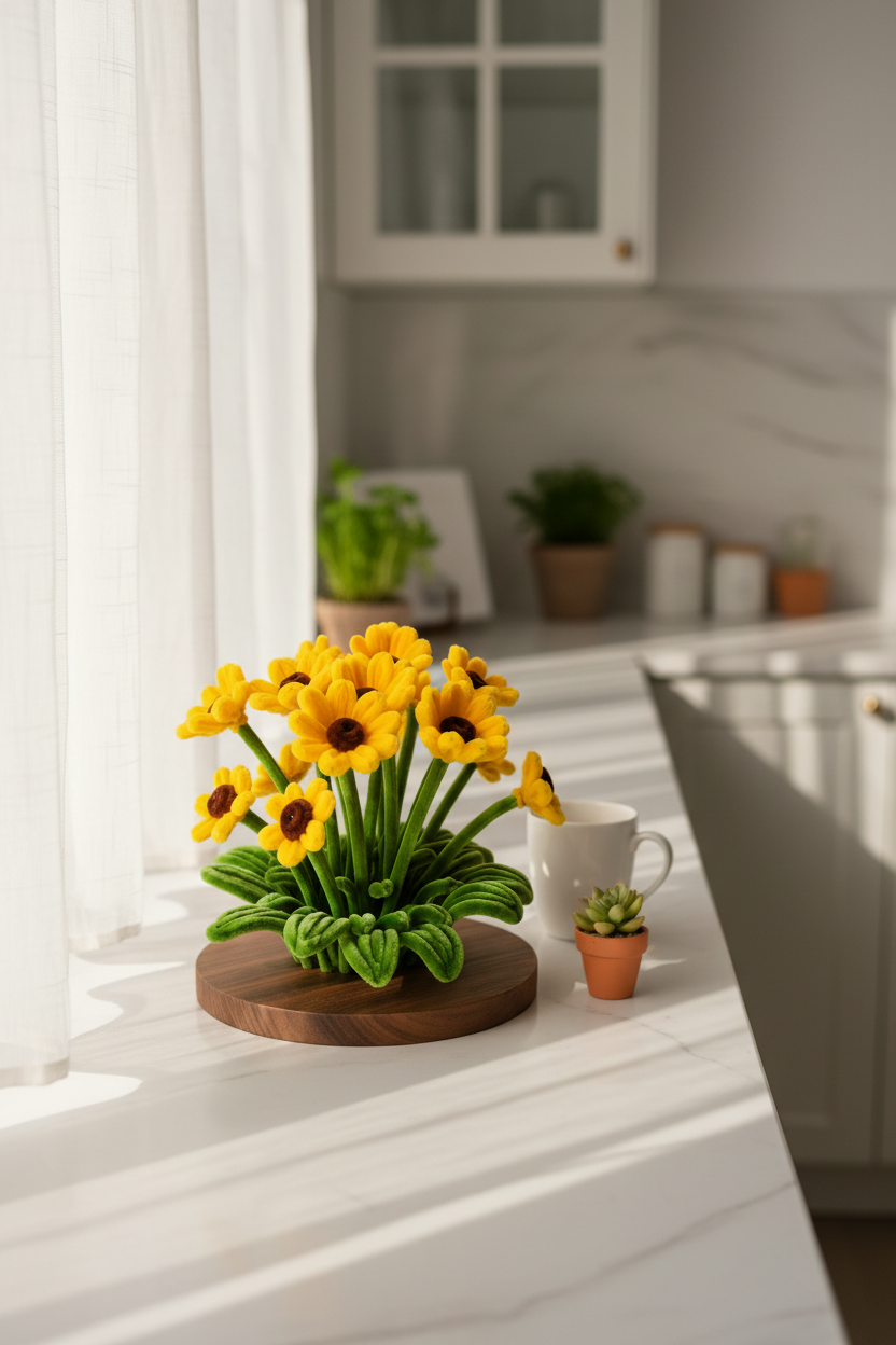 Yellow Sunflower Garden - Kitchen Windowsill