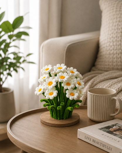 White Daisy Dancing Flower Decor — Handmade Floral Art