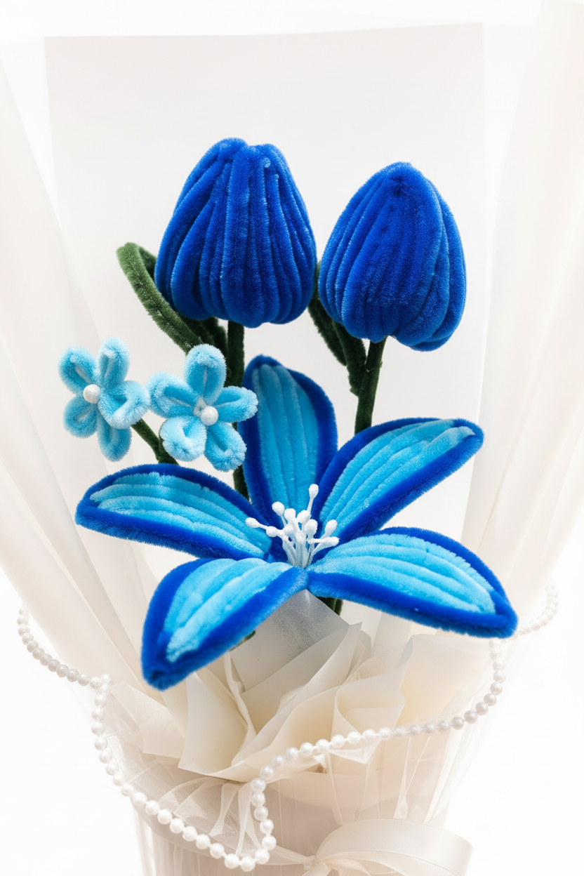Blue Tulip Bouquet - Flower Close-Up
