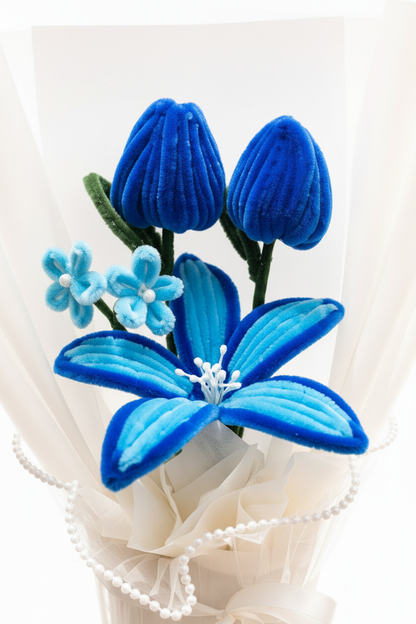 Blue Tulip Bouquet - Flower Close-Up