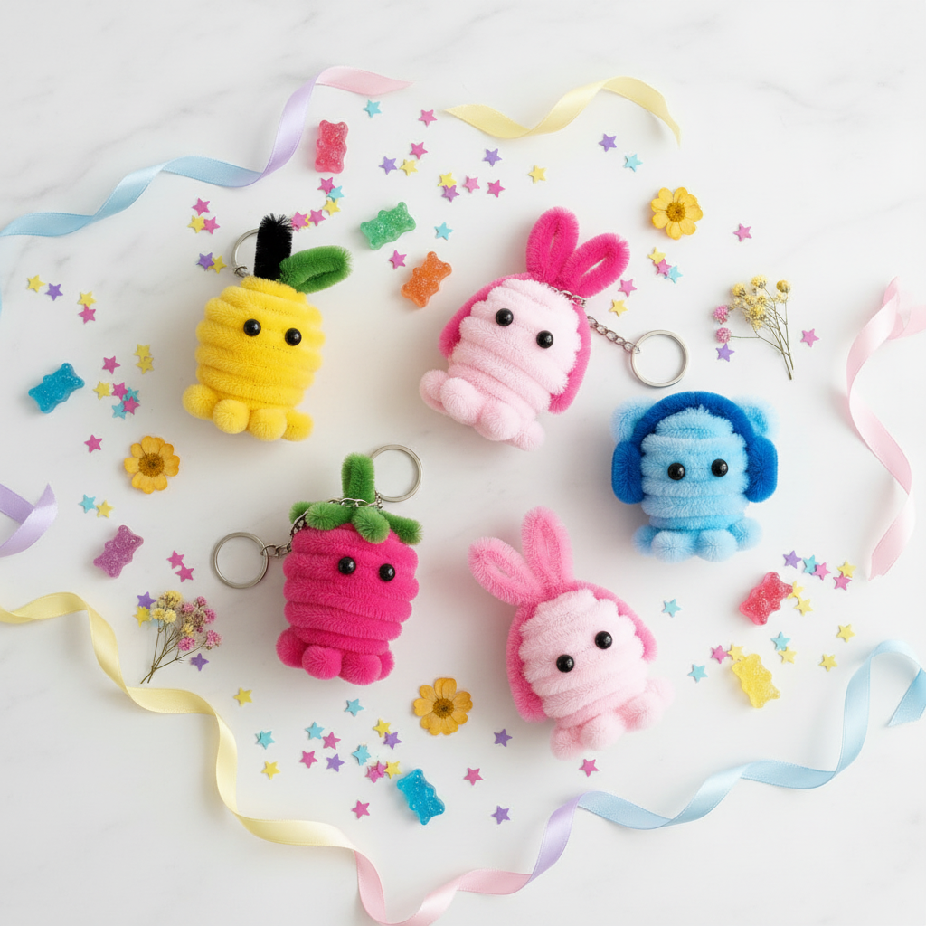 Character Keychains - Kawaii Flat Lay