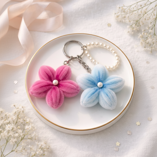 Flower Keychains - Flat Lay Together