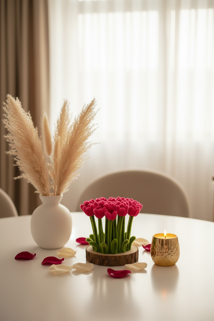 Hot Pink Tulip Garden - Home Decor