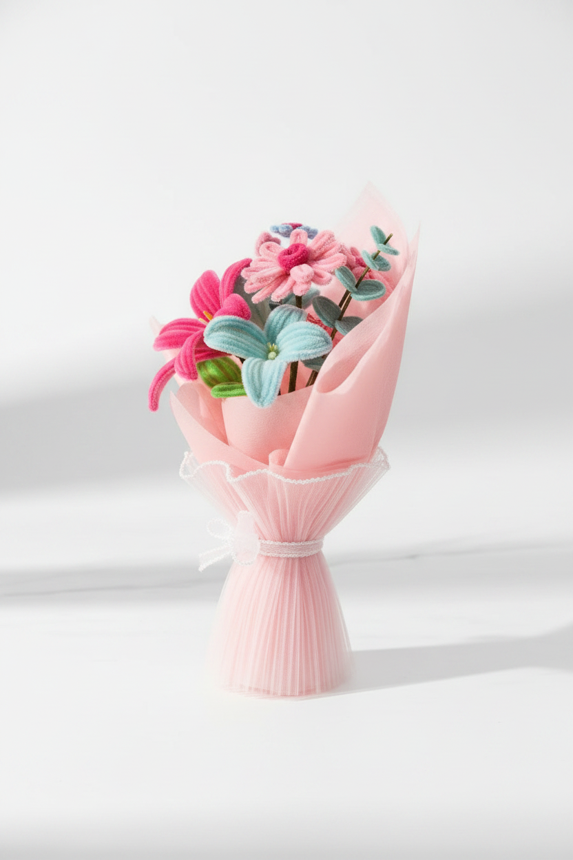 Mini Pink Bouquet - Side View