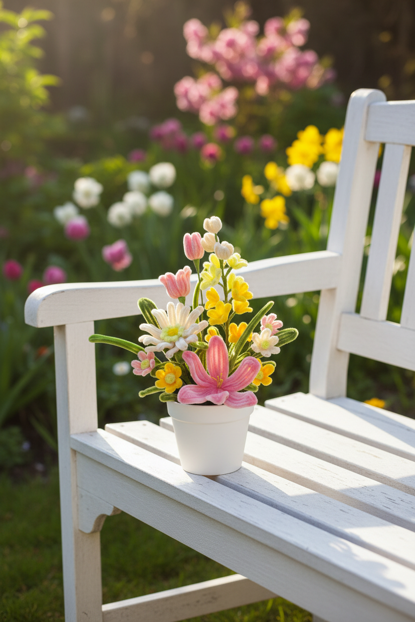Mixed Wildflower Bouquet - Garden Bench
