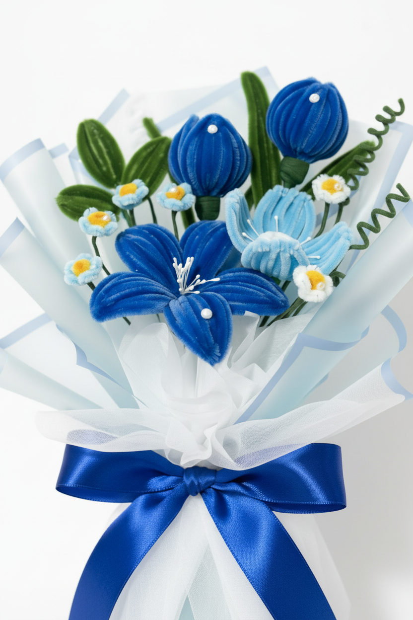 Ocean Blue - White Wrap Close-Up