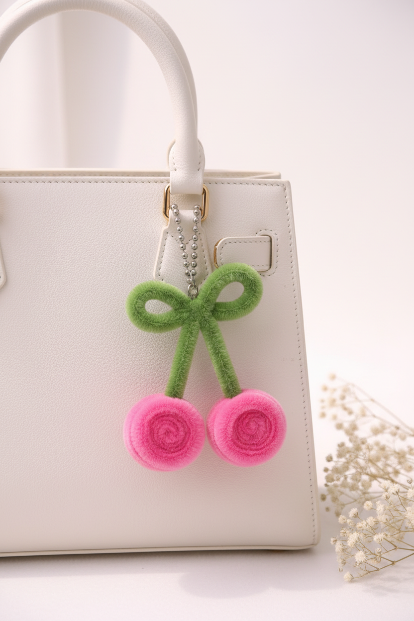 Pink Cherry Keychain - Handbag Lifestyle