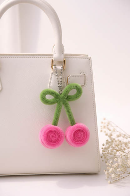 Pink Cherry Keychain - Handbag Lifestyle