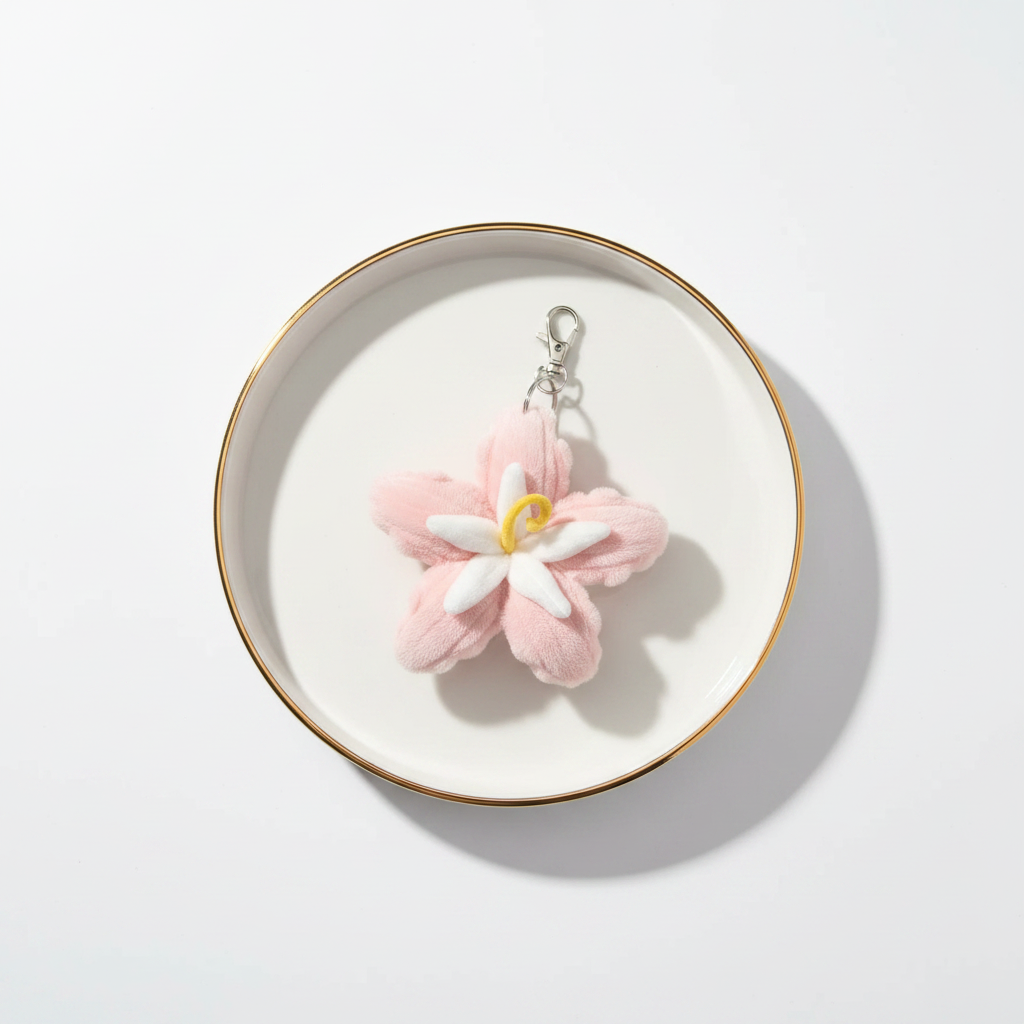 Soft Plush Flower Bag & Key Accessory | (Pack of 3)