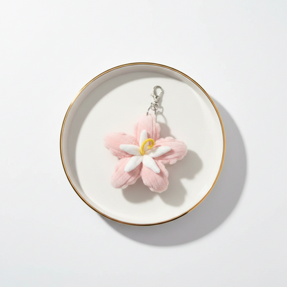 Soft Plush Flower Bag & Key Accessory | (Pack of 3)