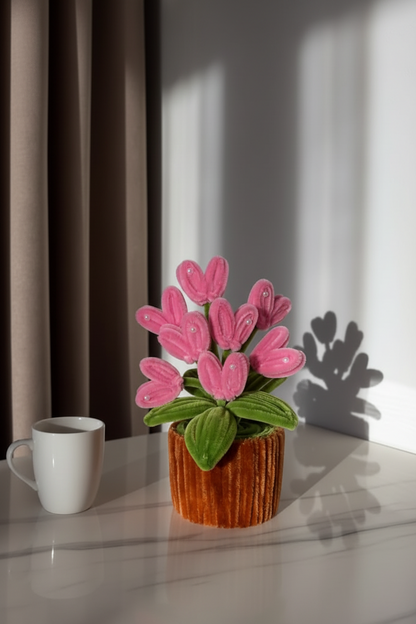 Heart Bloom | Handcrafted Chenille Stem Heart Flower Plant