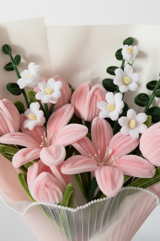 Pink Lily Bouquet - Flower Close-Up