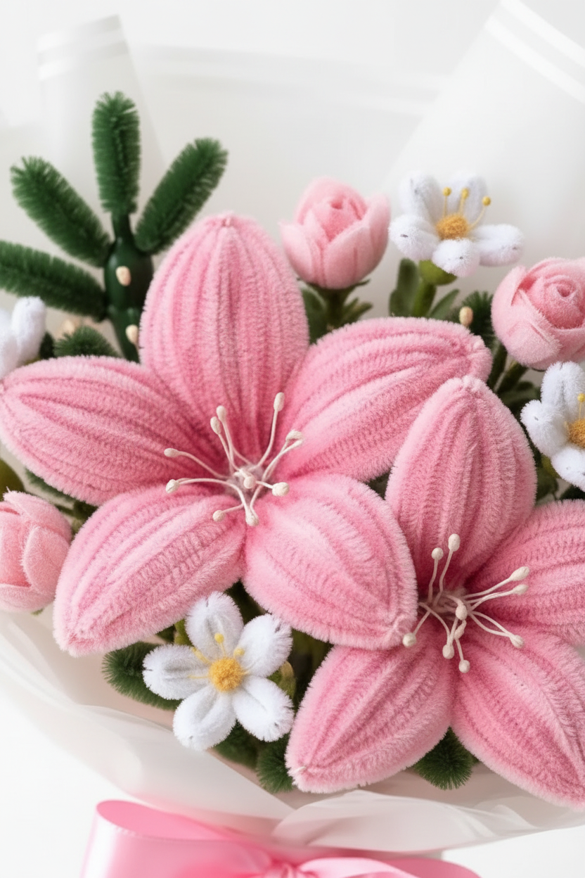 Pink Lily Bouquet - Flower Close-Up