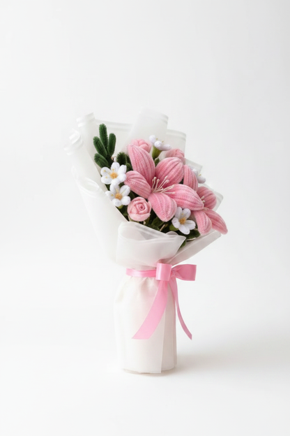 Pink Lily Bouquet - Side View