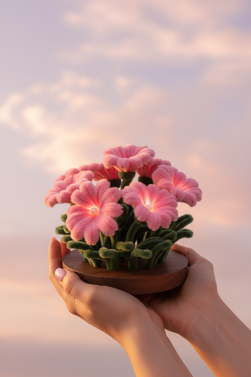 Pink Petunia Garden - Sunset Sky