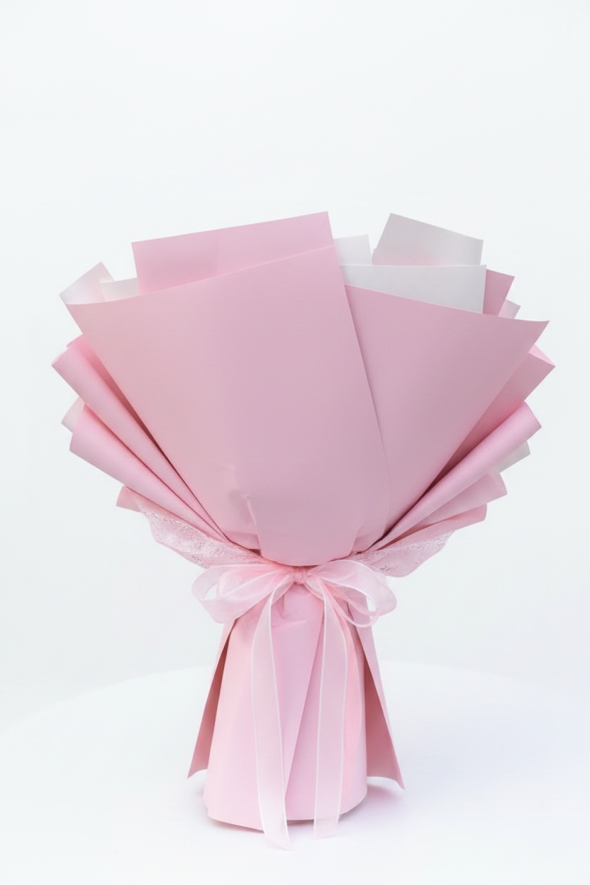 Pink Tulip Bouquet - Back View