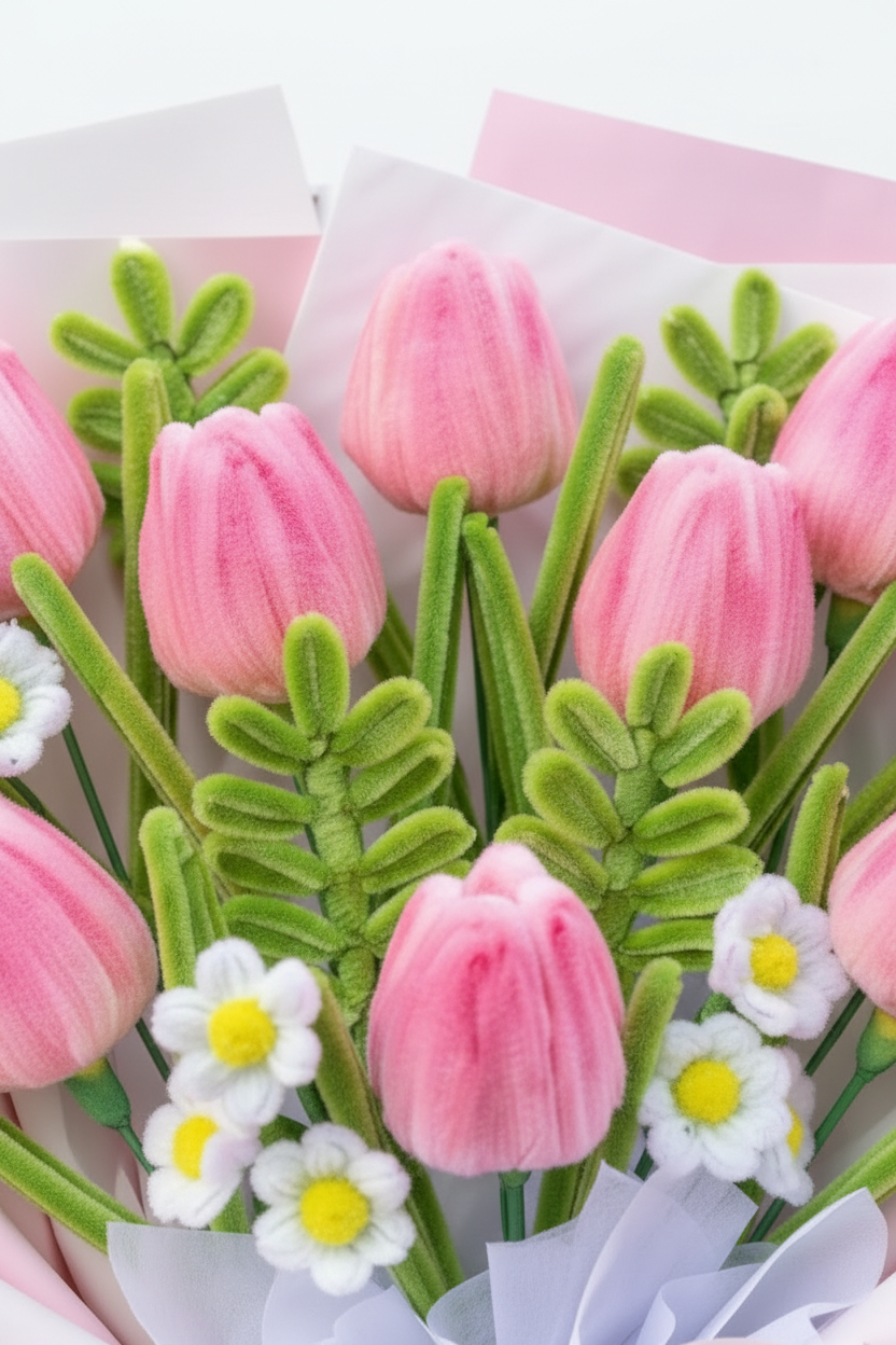 Pink Tulip Bouquet - Flower Close-Up