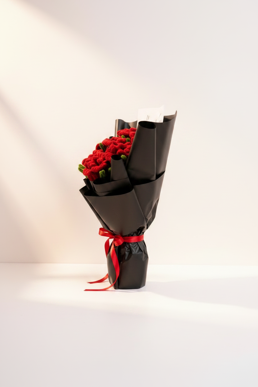 Red Carnation Bouquet - Side View