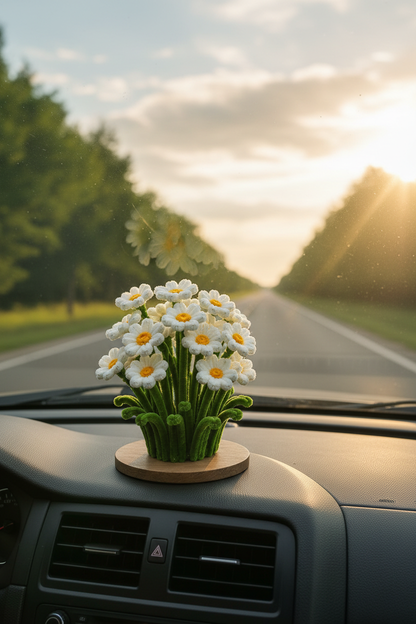 White Daisy Garden - Car Dashboard