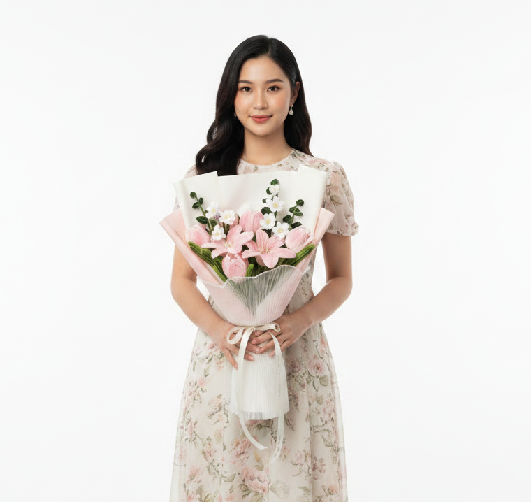 Pink Lily & Daisy Bouquet