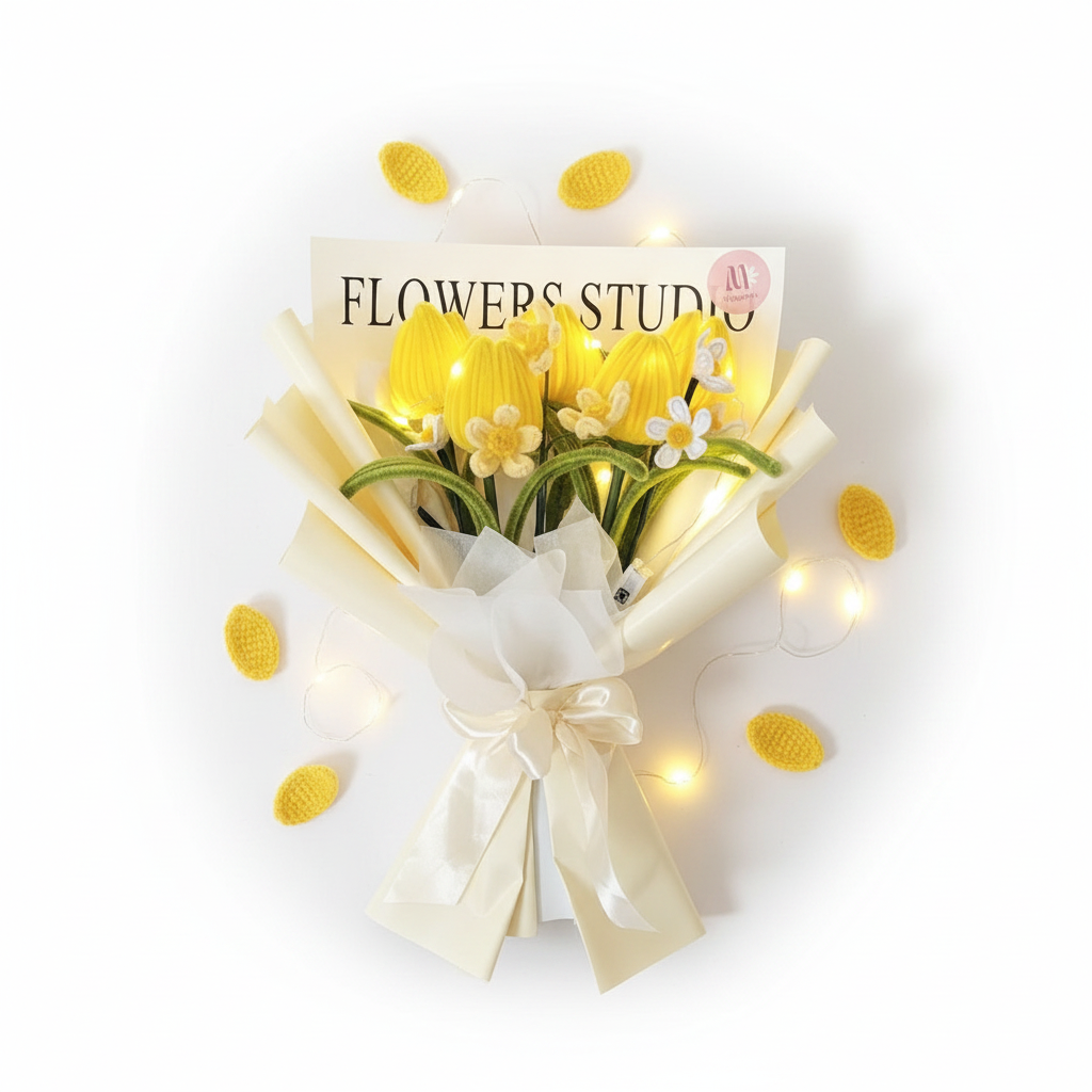 Yellow Tulips with Fairy Lights