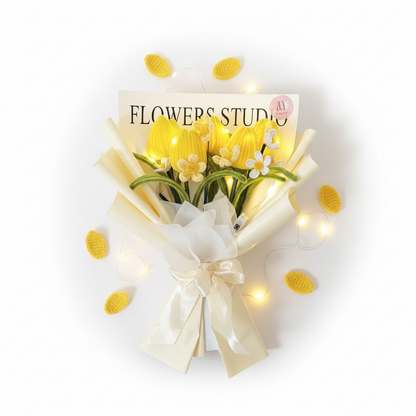 Yellow Tulips with Fairy Lights
