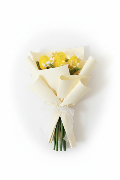 Yellow Tulip Bouquet - Side View